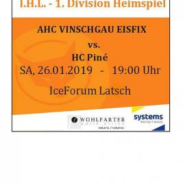 AHC Vinschgau Eisfix Volksbank vs. HC Pinè
