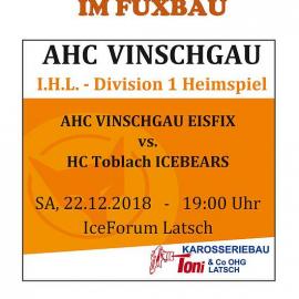 AHC Vinschgau Eisfix Volksbank vs. HC Toblach Icebears